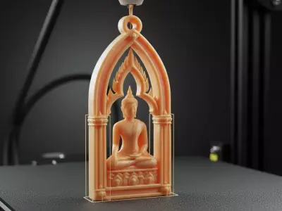 Buddha Pendant Thai Buddhist Amulet Antique Buddha Pendant 3D print model