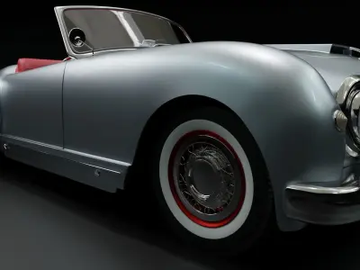 Nash-Healey Vintage Car 3D model