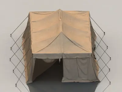 military tent Low-poly 3D model shop