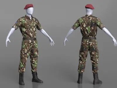  Green Camouflage Uniform Somali Soldier 