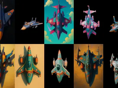 AirCraft bundle 1 pack 100 glb Low-poly 3D model