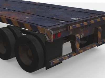 flatbed trailer 3D model