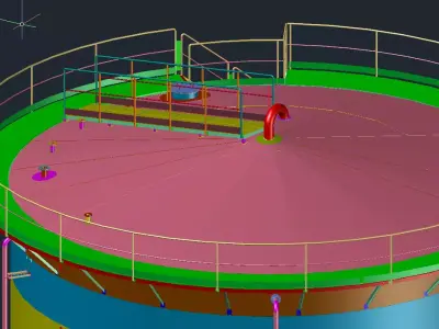 Fuel Storage Tank 1000m3 3D CAD Model 3D model