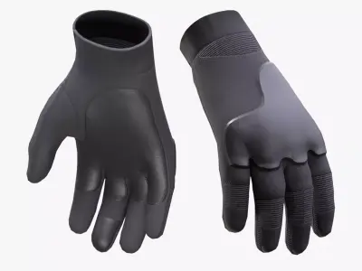 Warrior Gloves 76 - All MH Bodies - UE5 Skeletons - Rigged Low-poly 3D model