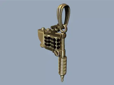 Tattoo Machine Pendant - Colgante Maquina de Tatuar 3D print model purchase