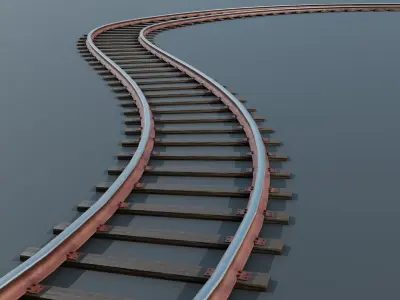 Customizable Railroad Tracks 3D model