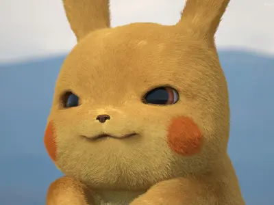 Anime Character Pikachu Angry Fur 3D model