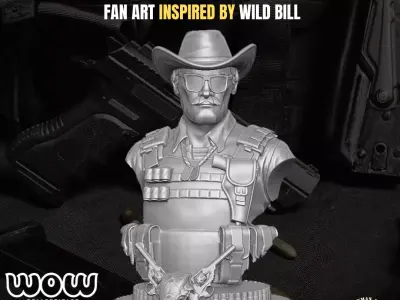 The Sheriff Bust Fan Art inspired by Wild Bill 3D print model purchase