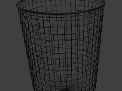 Andrea Trash Can Natural Low-poly 3D model
