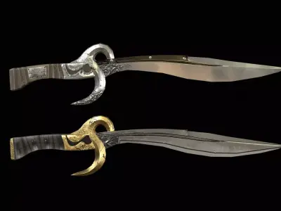 Arabian Assassin Dagger Low-poly 3D model