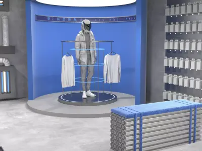 Shoe store interior 3D model get