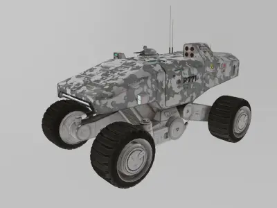 Mars Military Rover Source Files Attached 8K Textures Low-poly 3D model