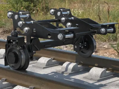  Hi-Rail Gear Rail Wheel Attachment System Set 