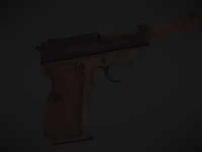 Adventurous - Walther Pistol - Rigged and Animated Low-poly 3D model