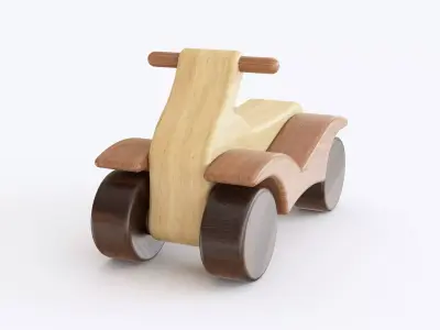 Wooden toy quad bike 3D model