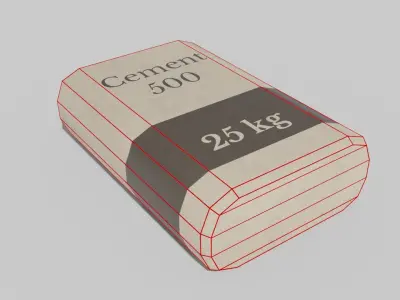 Cement Seeds Bags Low-poly 3D model