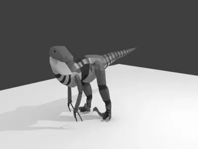 Robot Dinosaur PSCT-40 Velociraptor Free low-poly 3D model