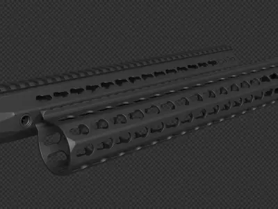 AR-15 KAC URX4 145Inch KeyMod Handguard Low-poly 3D model