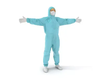 Teal Hazmat Suit model pack Low-poly 3D model