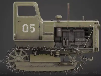 S-65 Stalinets tractor 3D model