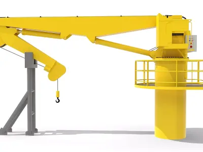 Ship Deck Crane 3T 3D model