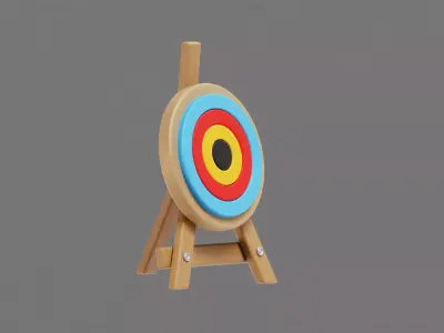 Archery Target Board Low-poly 3D model
