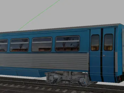 RA-2 rail bus Low-poly 3D model
