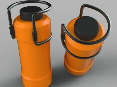 Sci-fi high poly barrels set 3D model
