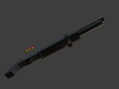 LowPoly ShotGun gun Low-poly 3D model