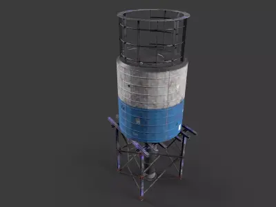 Water Tower Low-poly 3D model buy