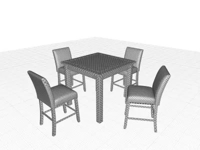 Stuckey Counter Diner Table Chair  Set 3D model