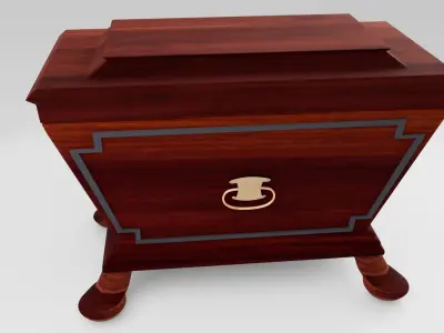 CELLARETTE wooden box with metal handle 3D model