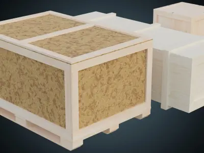 Wooden Crates 1 Basic Low-poly 3D model