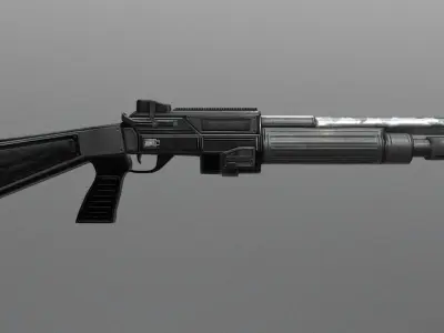 Shotgun gun Low-poly 3D model purchase