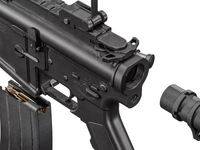 Colt C7NLD And Colt C8NLD Rifle Low-poly 3D model