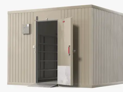 Food Storage Freezer with Metal Racks 3D model