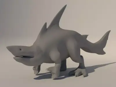 3D Shark Monster Model Free 3D model