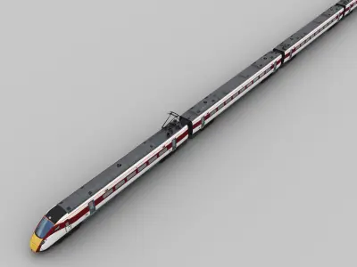 Lowpoly Train 9 high speed Low-poly 3D model