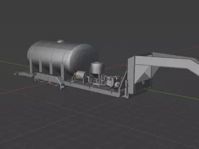 trailer with tank  3D model
