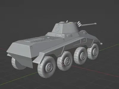  PUMA  Sd Kfz 234 2  1943 Low-poly 3D model