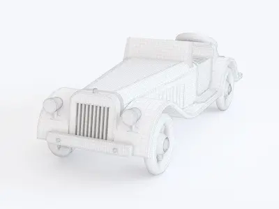 Wooden toy car 03 3D model