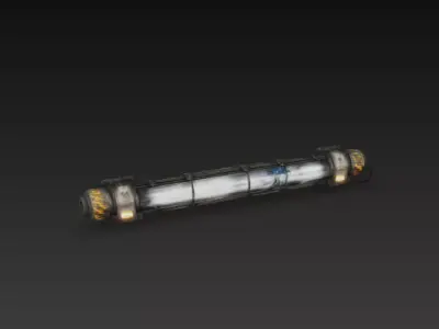 Sci-Fi Industrial LED Tube Light - PBR Game Ready Prop Low-poly 3D model