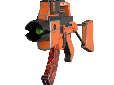 Scifi Gun Low-poly 3D model order