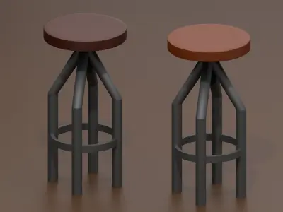 Industril Chair Stool 3D model