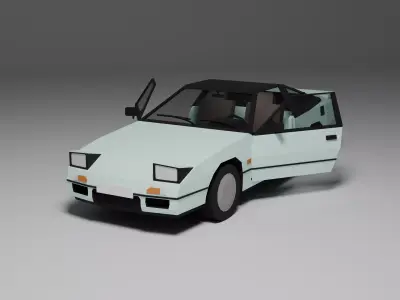 Low Poly 1990s Sport Coupe 3D Model Free Download Car05 Free low-poly 3D model