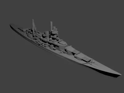 German Scharnhorst Class Battleship 3D print model