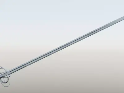 French strong cavalry sword 17th-18th century Low-poly 3D model