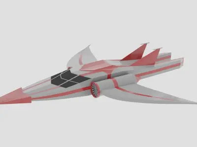 Spaceship flying in sky Free low-poly 3D model