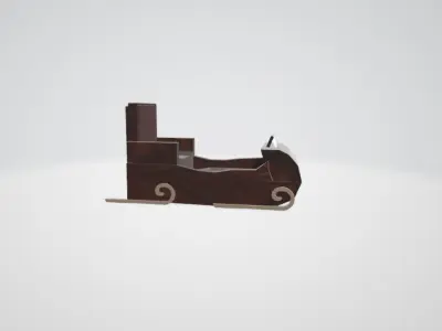 Slitta di Babbo Natale Low-poly 3D model