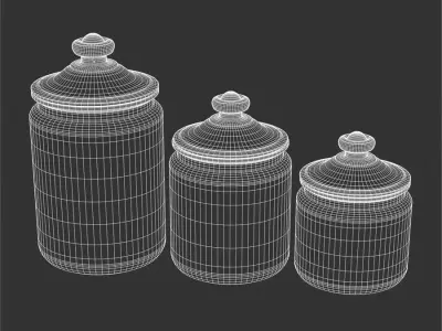  Glass Lidded Canister Set Models 
